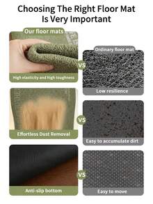1pc Vintage Graphic Quote Wire Loop Doormat, Anti-Slip Waterproof Dust-Resistant Entrance Rug, Easy-To-Clean Floor Mat For Indoor Entryway & Porch - Brown - View 5
