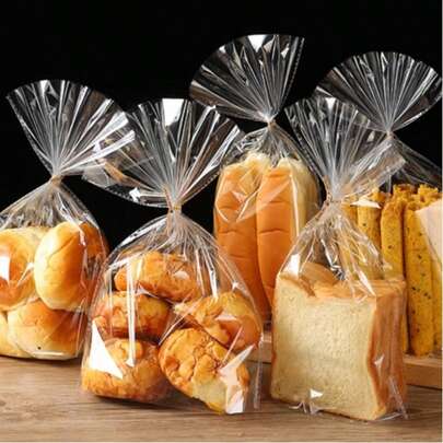 50pcs Transparent OPP Plastic Bags, Packaging Bags For Food, Candies And Cookies. Suitable For Food And Gift Packaging For Autumn Thanksgiving, Halloween, Christmas And Parties