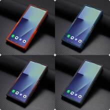 1pc Multi-Color Kevlar Magnetic Carbon Fiber Texture Integrated Hinge Gradient Layer Luxury High-End Water Transfer Matte Leather Texture PC Dual-Side Protective Case For Samsung Galaxy Z Fold 8/Z Fold 8 Ultra/Z Fold 7/Z Fold 6/Z Fold 5/Z Fold 4 - Multicolor - View 5
