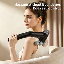1pc Rechargeable 1200mAh*2 Multifunctional Handheld Massage Gun Detachable Extension Handle Design Interchangeable Massage Heads Quiet Portable Body Relax Massager Body Relax Tool For Gym Office Daily Use - View 1