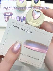 annies 5g Aurora Night Banquet Star Cat Eye Gel 3 Cores Conjunto Gel Magnético Brilhante Noite Banquete Gato Esmalte de Unhas 1 Peça/3 Peças - Multicolorido - Visão 4