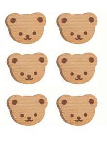 1/3/8pcs Bohemian Style Vanity Drawer Pulls, Cute Beech Wood Animal Drawer Handles, Suitable For Cabinet Furniture Decor, Includes Installation Screws - Wood Color - View 10
