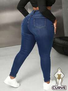 Plus Size Jeans - Deep Blue - View 4