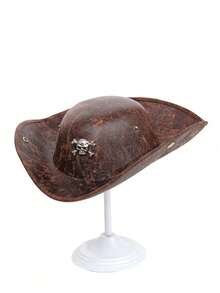 1pc Retro Pirate Hat, Triangular Pirate Hat, Suitable For Decorating Various Parties, Top Hat, Movie Costume Hat, Clown Hat, Irish Dance Costume, Etc.,Summer,Beach,Holiday - Black - View 7
