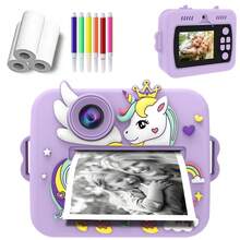 Kids Instant Print Camera, Digital Camera With Instant Photo Printing Function, 8x Optical Zoom, 1080P HD Video, Available In 3 Colors (Pink, Green, Purple), Equipped With Rechargeable 1200mAh Large Capacity Battery, Built-In Flash, Portable And Easy To Use, Compact And Lightweight, Suitable For Travel, Family Photography And Outdoor Activities, Perfect Gift For Holidays And Special Occasions (Christmas, Birthday, New Year) - Multicolor - View 15