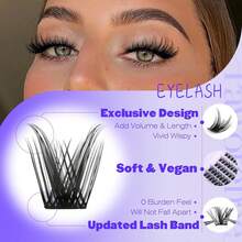 LIMEIKAI Beginner-Friendly DIY 3D Wispy False Eyelashes - Natural Cat Eye Manga Look, Mixed Lengths 10-18mm, Voluminous & Reusable, Perfect For Beginners & Professional Styling - View 8