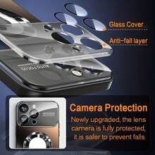 [24h Versand aus DE/FR/ES]Luxuriöse Titan-Metallic-Farbe Matte Magnetische Kabellose Ladehülle für iPhone 16 15 14 13 12 Pro Max Plus 11 mit Großem Fenster und Glaslinsenschutz Stoßfeste Rückabdeckung  perfektes Geschenk - 1 Hauptbild - Übersicht 4