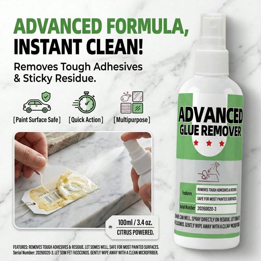 Cairan Penghapus Perekat Lembut, Mudah Menghilangkan Lem, 100ml Menghilangkan Sisa Label dan Stiker dari Kaca Mobil dan Cat, Tipe Semprot Portabel - 100 ml - View 1