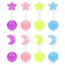 14G 10mm Acrylic Navel Rings, Cute Navel Piercing Jewelry, Multi-Color - Multicolor - View 5