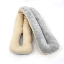 Portable Travel Pillow With Carry Bag Slow Rebound Neck Pillow Compact Nap Pillow Shoulder And Neck Relief For Napping Airplane High-Speed Rail Office - Apricot - View 8