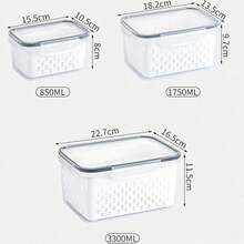 6件組（2個蓋子+2個盒子+2個濾水籃）方形食品儲存容器，PP材質可重複使用冰箱儲存盒，適用於辣椒、歐芹、香菜、大蒜、麵條、雞蛋，附蓋可手洗，廚房必備儲存容器，冰箱收納蔬菜保鮮盒，1件食品儲存收納盒 - 查看 14