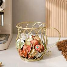 Metal Coffee Capsule Holder, Large-Capacity Coffee Capsule Organizer, Suitable For Cafe, Bar Display, And Home Kitchen Candy Storage Accessories - Multicolor - View 3