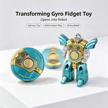 1pc New Hot-Selling Mecha 2-In-1 Transforming Robot Finger Spinner DIY Transformable Stress Relief Rotating Spinner Toy For Boys And Girls - Interactive - Must-Have For Making Friends - Home - Hot-Selling - Popular - Gift For Boyfriend/Girlfriend - Birthday Gift - Party - Boys And Girls - Perfect Gift - Gift - Multicolor - View 8