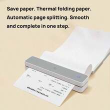 HPRT MT610 Portable Wireless Printer, Mini Bluetooth Thermal Printer, Compact A4 Paper Printer, Compatible With IOS, Android, And Laptop, Inkless Black And White, Ideal For Students, Home, And Office - Off-white - View 7