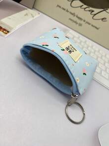 XD 12pcs/6pcs/3pcs/1pc Rabbit Pattern Coin Pouch With Keychain - Casual Fashion, Can Store Keys, Data Cables, Coins And Rings, Multiple Colors Available. Perfect Gift For Friends, Great Value. (Also See: Data Cables, Minimalist Mini Bag, Sanitary Napkin Pouch, Menstrual Pad, Sanitary Napkin Bag, Makeup Bag, Holiday/Winter Cosmetic Organizer, Back To School Supplies) - Multicolor - View 3