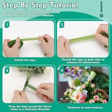 SOCNITC Floral Tape, 1/2inch Flower Tape, White Flower Tape For Bouquet Stem Wrap Floral Arranging Craft Projects Corsages, Wedding Bouquet - Color - View 4