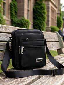 Unisex Oxford Fabric Square Bag, Large Capacity, Multi-Layer Waterproof, Crossbody Shoulder Bag, Adjustable Strap, Canvas Portable Business Small Bag - Multicolor - View 6