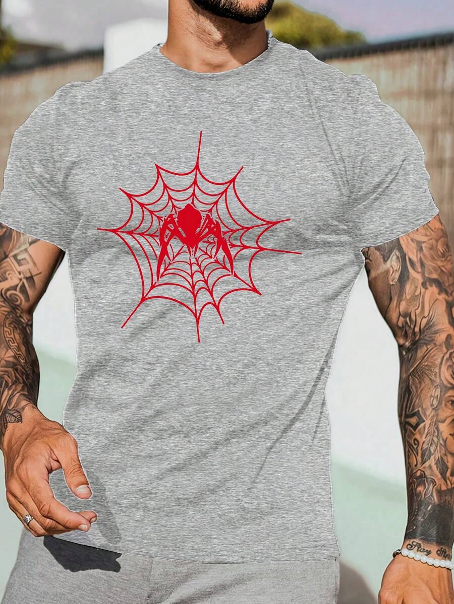 Xiangpan Ming' Herren-Freizeit-Sport-Kurzarm-T-Shirts für den Sommer, ein Geschenk für Freundchen, Sommer-Oberteil, einfach zu kombinieren. - Grau - Übersicht 1