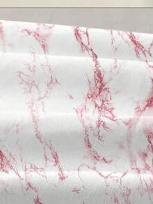 1pc Pink Marble Pattern Fitted Sheet, Mattress Protector, Mattress Cover, Fitted Sheet, Soft & Breathable, Fits All Bed Sizes - Twin, Full, Queen, King, Deep Pocket Up To 11.8 Inches, Machine Washable. Back To School Season, Dorm Essential - Pink - View 6