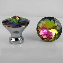 10pcs Cabinet Drawer Pulls And Handles - Crystal Glass Diamond Shaped Colorful Handles For Kitchen Cabinets, Bathroom (30mm) - 10pcs - View 6