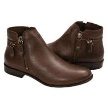 BOTA PERLATTO LUNA COURO ZIPER REF LUN002E FEMININO - MARROM ESCURO - Visão 7