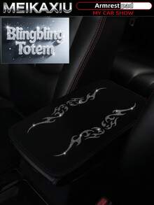 MEIKAXIU Totem Bling Bling Fabric Car Armrest Box Mat, Center Console Pad, Anti-Slip Mat, Aksesoris Dekorasi Mobil untuk Wanita - Edisi Totem Berkedip - View 11
