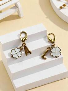 Llavero con colgante de flor colorida, adecuado para combinar con bolsos - Dorado - Ver 4