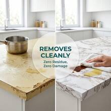 Marble Pattern Kitchen Oil-Proof Film, Stove Waterproof & Moisture-Proof Self-Adhesive Wallpaper, Countertop & Cabinet Renovation Tile Sticker - 1PC - View 4