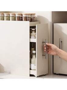 1pc Expandable 2/3 Layer Magnetic Spice Rack With Sliding Window, Drawer-Style Spice Bottle Storage Rack, Suitable For Stove Side Kitchen Storage, Space-Saving, Sturdy And Durable, Suitable For Small Spaces, White, Kitchen Accessories - Multicolor - View 8