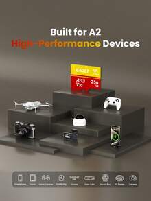 EAGET A2 U3 V30 160MB/S TF記憶卡附SD轉接卡，支援4K錄影，適用於無人機攝影機與遊戲設備 - 查看 2