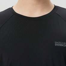 Skechers Men's Golf Collection Side-Seam Mesh Raglan Cooling Quick-Dry Crew Neck Short Sleeve T-Shirt - Black - View 4