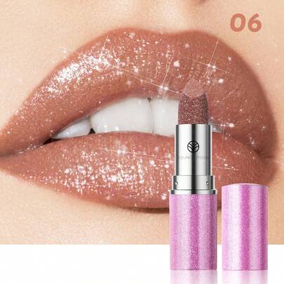 YOUNG VISION 1 pieza Lápiz labial perlado con purpurina de color cambiante camaleónico, de larga duración, brillante, antiadherente, sin manchas, resistente al agua para maquillaje de labios en festivales de música, fiestas y reuniones