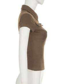 Women Blouses & Shirts - Brown - View 6