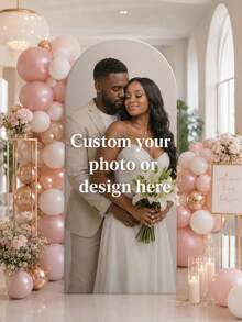 Personalized Elastic Canvas Arch Backdrop - Custom Arch Backdrop, Suitable For Dome Backdrop Frame, No Electricity Required, Indoor/Outdoor Use, Durable Elastic Polyester Material Banner, Create Festive Atmosphere, Party Decoration - Multicolor - View 2