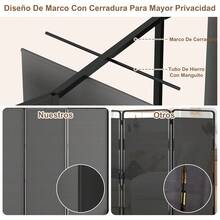 Biombo Separador de Espacios, Biombo Divisor Portátil y Plegable de 4 Paneles, Pantalla giratoria de un Panel, Separador de Ambientes 225 Ancho x 180 Alto de Habitación, Negro FRQG - Gris 1 pieza - Ver 4
