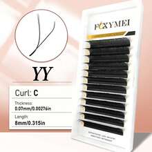 FOXYMEI 12 Rows New W-Shaped Eyelashes C/D/LU(M) Curl W-Shaped Lash Extensions YY/3D/4D/5D Imported Material Handmade Natural False Eyelashes 7-15mm Pre-Made Dense Fan Shape 0.07mm Thickness Lightweight Soft Automatic Blooming Salon Style - C - View 28