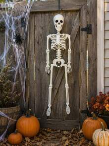 Multi-Size Foldable Hanging Skeleton Halloween Decor, Movable Joint Plastic Skeleton Prop, Suitable For Haunted House Party, Porch, Door, Wall, Yard, Window, Photo Booth And Seasonal Home Decoration - Skull Series - View 6