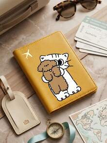 1pc Cute Cartoon Cat Passport Cover, Travel Essential - Suitable For Men And Women, Best Gift - Simple And Fun Design, Vacation Essential Travel Accessory, Portable Open Design, Vacation And Formal Occasions - Ideal Gift For Travelers, Business Trip And Cruise Essential, Fashion Cartoon Style, First Choice For Frequent Travelers. Travel Essential For Passport Holders, Yellow, Black, Blue, Pink, Red, White, 6 Color Options - Multicolor - View 14