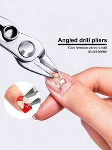 1pc Rhinestone Gemstone Removal Pliers, Nail Polish Remover Pliers, Wire Cutter, Multi-Function Comfortable Grip Women's Nail Art Tool, Nail Art Rhinestone Remover, Travel Essential - Multicolor - View 3