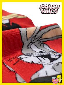 5 Pairs Unisex Socks Warner Bros. Co-Branded Bugs Bunny & Tweety Cartoon Animal Striped Mid-Calf Socks, Suitable For Halloween And Other Holidays, Autumn/Winter - View 10