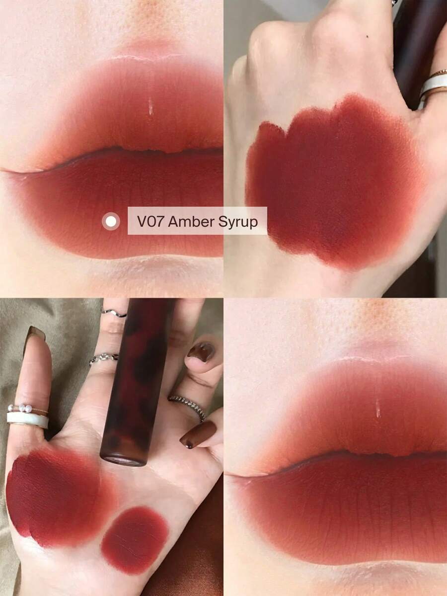 JOOCYEE 防晕染蓬松哑光唇彩 #V07 琥珀糖浆色,丝绒奶油质地,持久唇彩 - V07 Amber Syrup - 查看 1