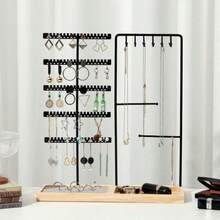 1pc Detachable Double-Door Jewelry Display Stand, Wooden Base, Suitable For Earrings, Necklaces, Pendants, Desktop Storage Rack, Ideal For Gifts Or Commercial Use, Suitable For Valentine's Day, Back To School, Holidays, Jewelry Storage, Bedroom And Other Occasions - Log Base + Single Rod Double Door - View 7