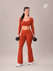 Women Sports Sets - Burnt Orange - View 6