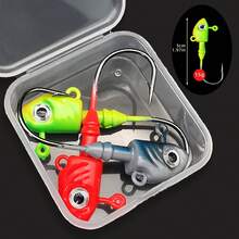 ANFS 3pcs 0.35oz/0.52OZ Lead Head Hook, Fishing Hooks For Swimbait, Barbed Sharp Hooks - Multicolor - View 9