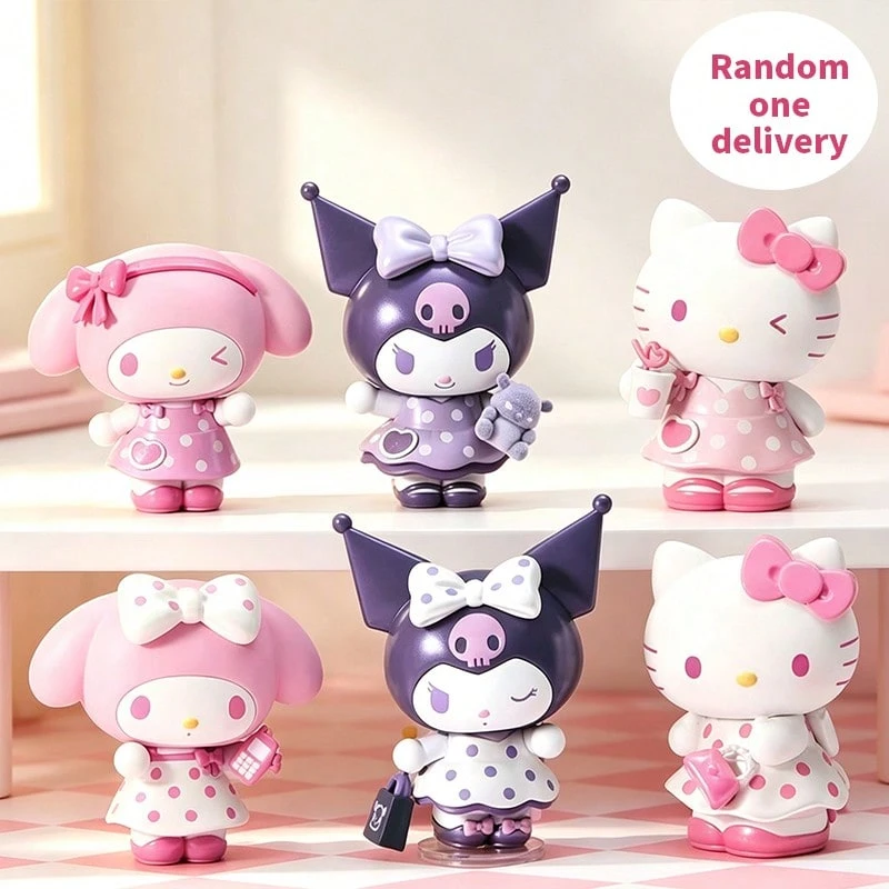 Miniso Sanrio Characters Sweet Girl Series Figure Blind Box, Solid PVC With Delicate Carving, Lovely Girly Character Styling, Cute Tabletop Decor, Exquisite Desktop Display Ornament, Classic Cartoon IP Collectible Toy For Hobbyists (1 PC Random Delivery) - Multicolor - View 1