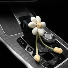 Cute Knitted Flower Car Interior Gear Shift Cover, Soft Plush Car Gear Lever Protector, All-Season Universal, Women's And Girls' Car Interior Decoration Accessory - Multicolor - View 8