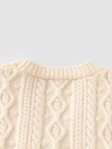 Infant Toddler Knitted Vest Sweater Baby Clothes Button-Up Vest Top Autumn Wear - Apricot - View 8