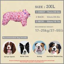 1PC Dog Shedding Hair Control Pajamas - Warm High Stretch Full Coverage Pet Rompers, Anti Licking & Bug Protective Jumpsuit For Small Medium Large Dogs, All Over Printing Dog Clothes - Cute Pink With White Gingham And Flower Pattern - Multicolor - View 13