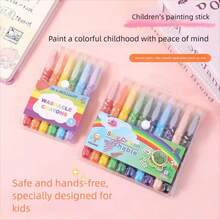 6pcs Colorful Gel Crayons, Twistable Crayon Set, Washable And Smooth For Coloring, Perfect For Paper, Halloween And Christmas Gifts - Multicolor - View 5