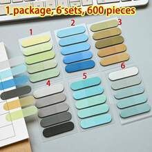 100sheets Transparent Sticky Notes Self-Adhesive Bookmarks Annotation Reading Book Transparent Labels Cute Stationery Back To School Must Have - one-size - View 15